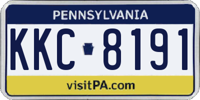 PA license plate KKC8191