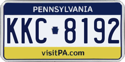 PA license plate KKC8192