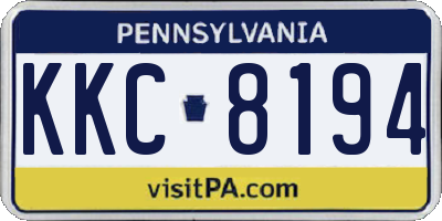 PA license plate KKC8194
