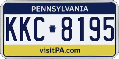 PA license plate KKC8195