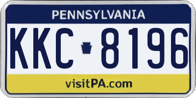 PA license plate KKC8196