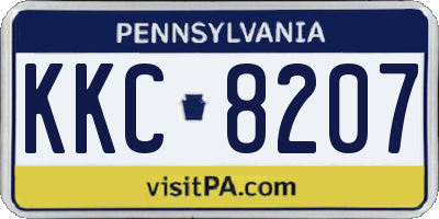 PA license plate KKC8207