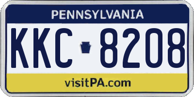 PA license plate KKC8208