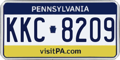 PA license plate KKC8209