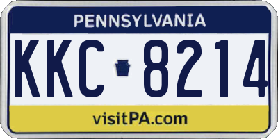 PA license plate KKC8214