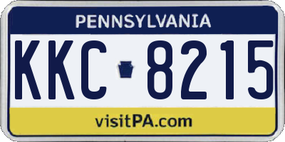 PA license plate KKC8215