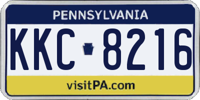 PA license plate KKC8216