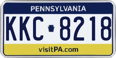 PA license plate KKC8218