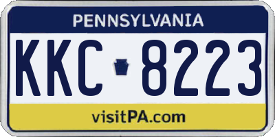 PA license plate KKC8223
