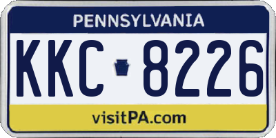 PA license plate KKC8226