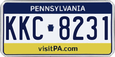 PA license plate KKC8231