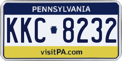 PA license plate KKC8232
