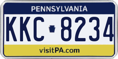 PA license plate KKC8234