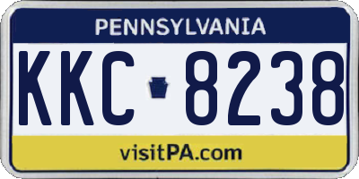 PA license plate KKC8238