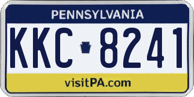 PA license plate KKC8241