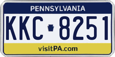 PA license plate KKC8251