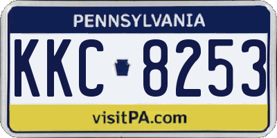 PA license plate KKC8253