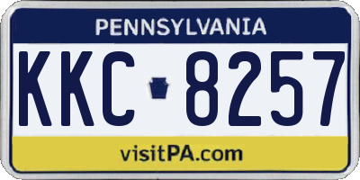 PA license plate KKC8257
