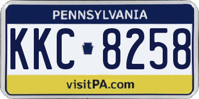PA license plate KKC8258