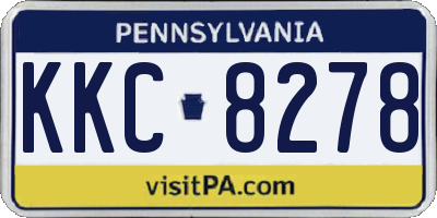 PA license plate KKC8278