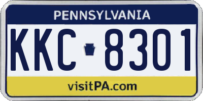 PA license plate KKC8301