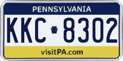 PA license plate KKC8302