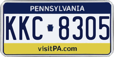 PA license plate KKC8305