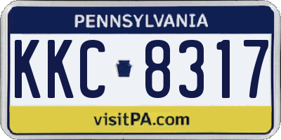 PA license plate KKC8317