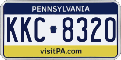 PA license plate KKC8320