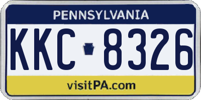 PA license plate KKC8326