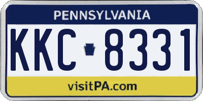 PA license plate KKC8331