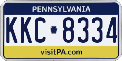 PA license plate KKC8334
