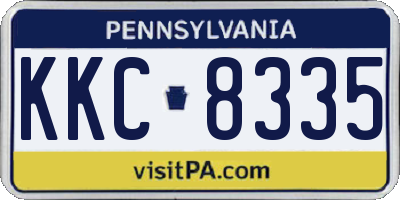 PA license plate KKC8335