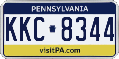 PA license plate KKC8344