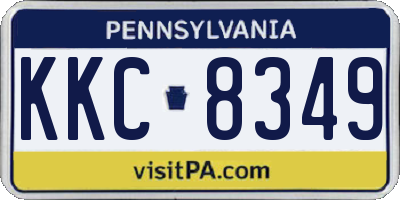PA license plate KKC8349