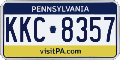 PA license plate KKC8357