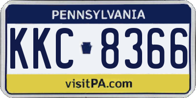 PA license plate KKC8366