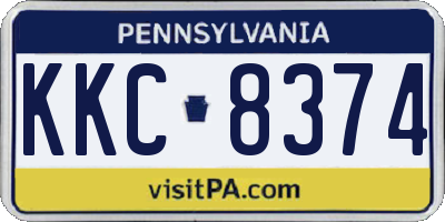 PA license plate KKC8374
