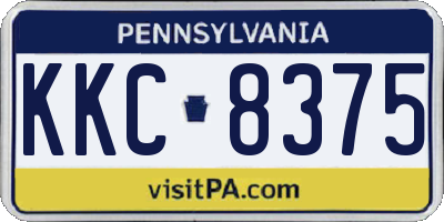 PA license plate KKC8375