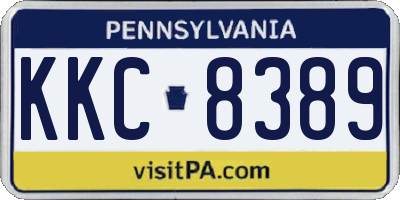 PA license plate KKC8389