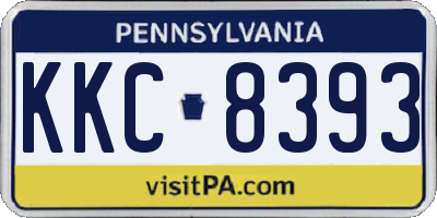 PA license plate KKC8393