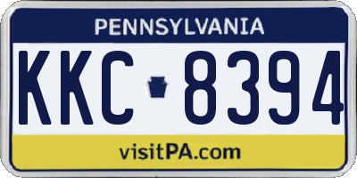 PA license plate KKC8394