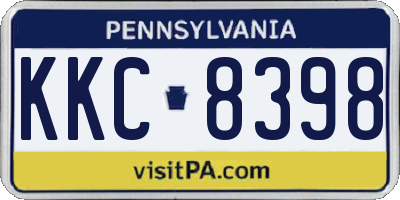 PA license plate KKC8398