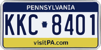 PA license plate KKC8401