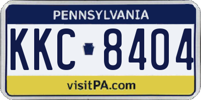 PA license plate KKC8404