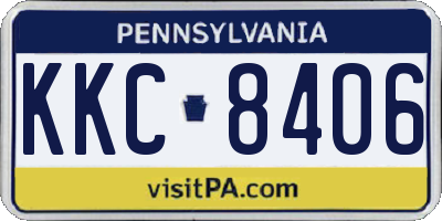 PA license plate KKC8406
