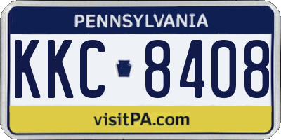 PA license plate KKC8408