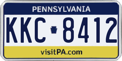 PA license plate KKC8412