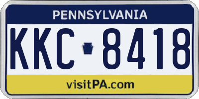 PA license plate KKC8418