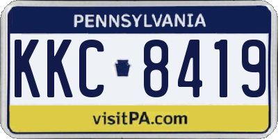 PA license plate KKC8419